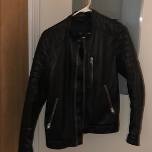 Leather biker jacket